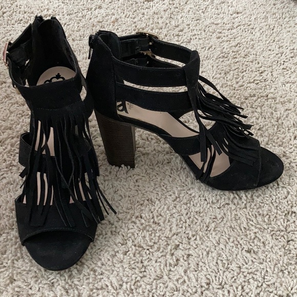 Fergalicious Black Fringed Heels - Picture 2 of 4